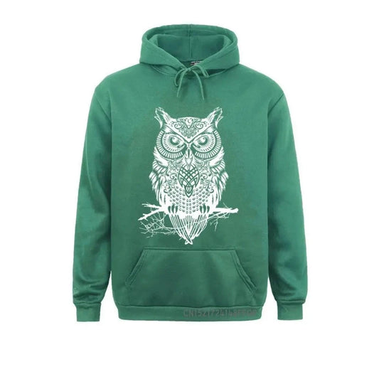 Green Owl Hoodie Green