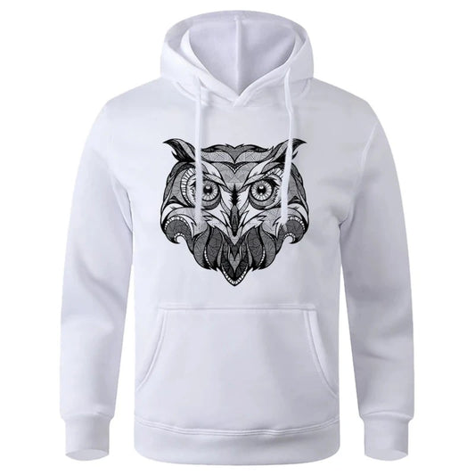 Cute Owl Hoodie White