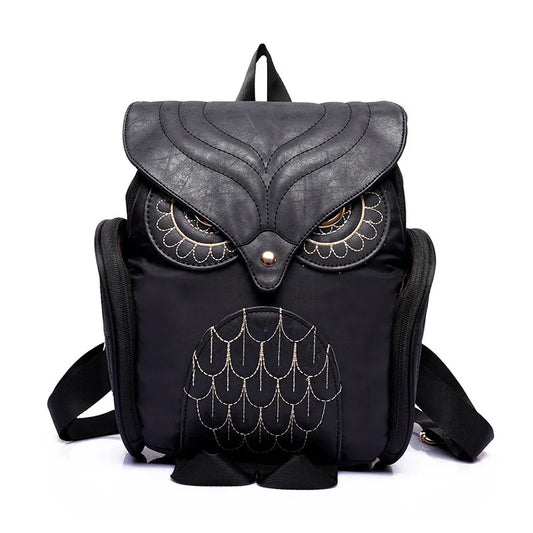 Black Owl Backpack Black