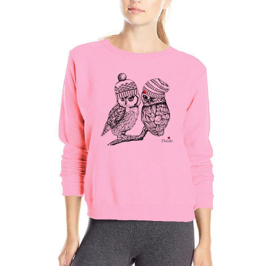 Women's Owl Sweatshirt Pink