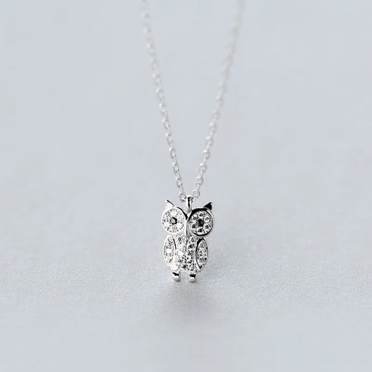 Women's Owl Necklace 925 Sterling Silver