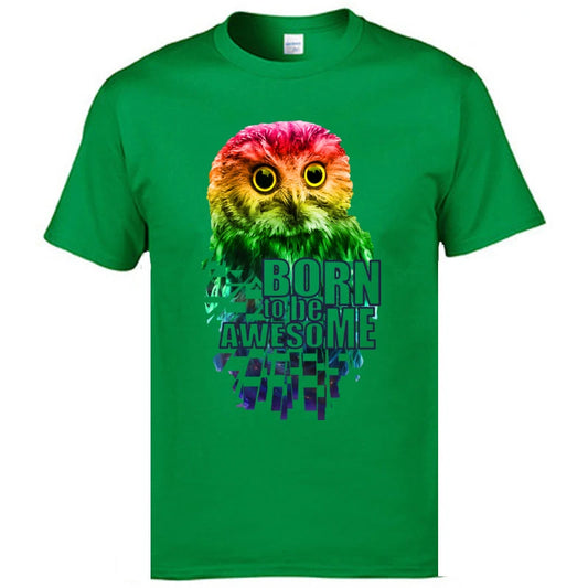 Mens Owl T-Shirt Green