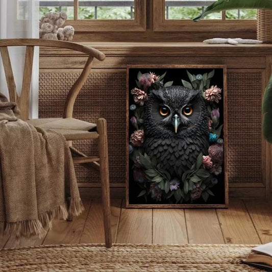 Black Owl Painting