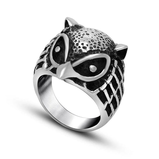 Antique Owl Ring Silver
