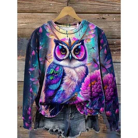 Pink Owl Sweater Purple Pink