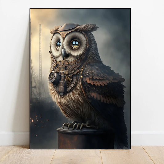 Vintage Owl Painting