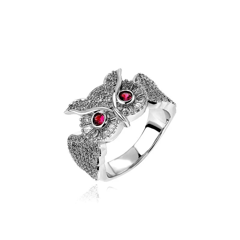 Diamond Owl Ring Silver United States