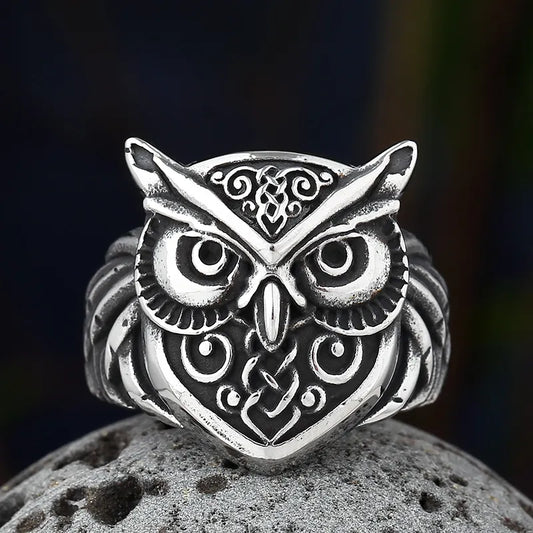 Owl Head Ring Silver