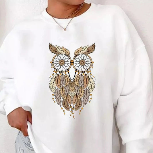 White Owl Sweatshirt White