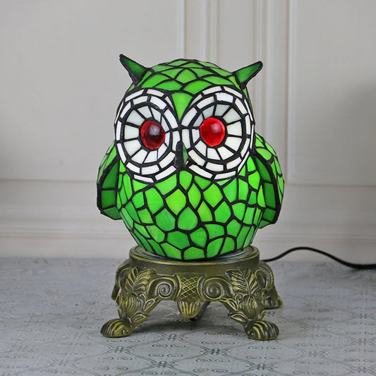 Owl Stained Glass Table Lamp